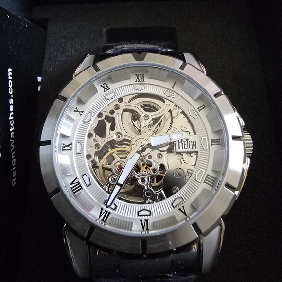 Reign Timepiece with Silver Skeleton Men's Philippe Watch